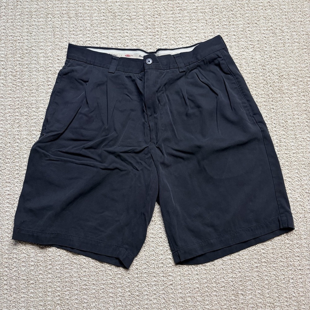 Tommy Bahama Relax Silk Shorts Men 33 Black Pleated Casual Island Luxury 100%